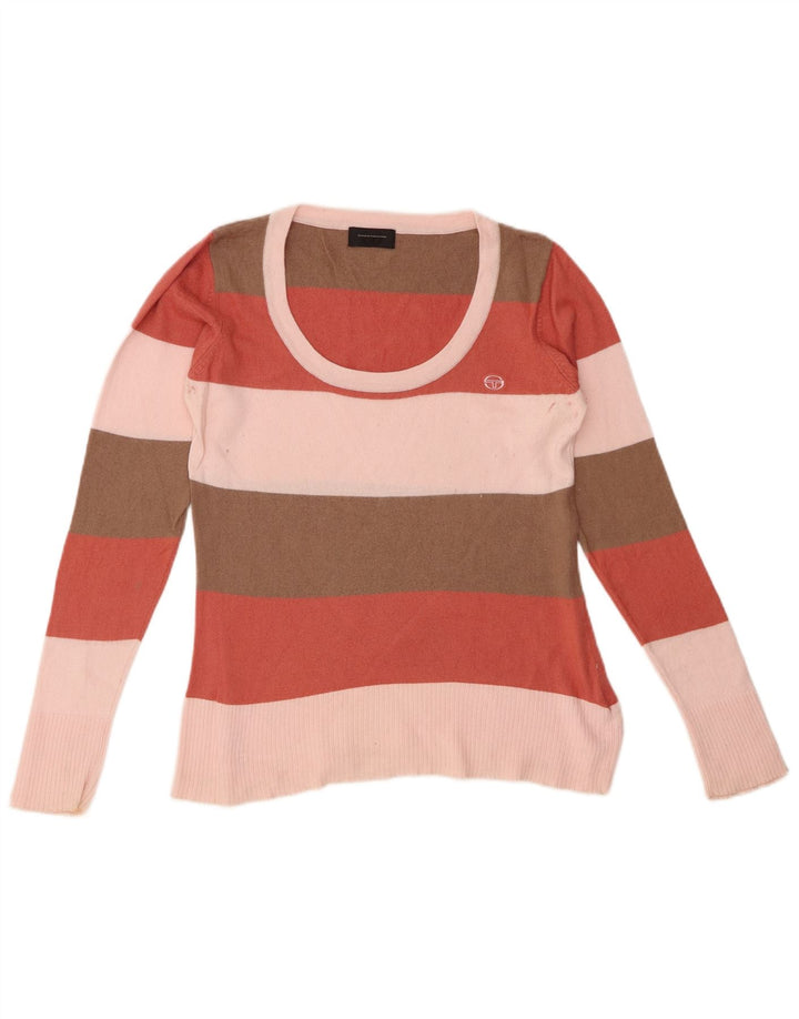 SERGIO TACCHINI Suéter con cuello barco para mujer UK 10 Small Multicolor