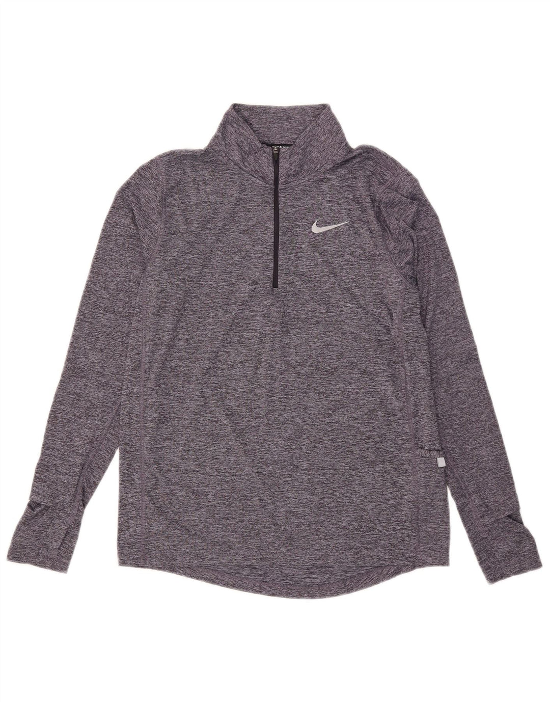 Nike Mujer Dri Fit Jersey Chándal Top UK 10 Pequeño Gris Moteado