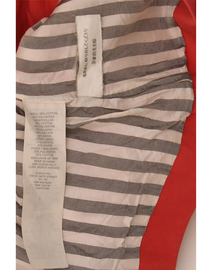 Coach Gabardina corta para mujer UK 40 XL Algodón rojo