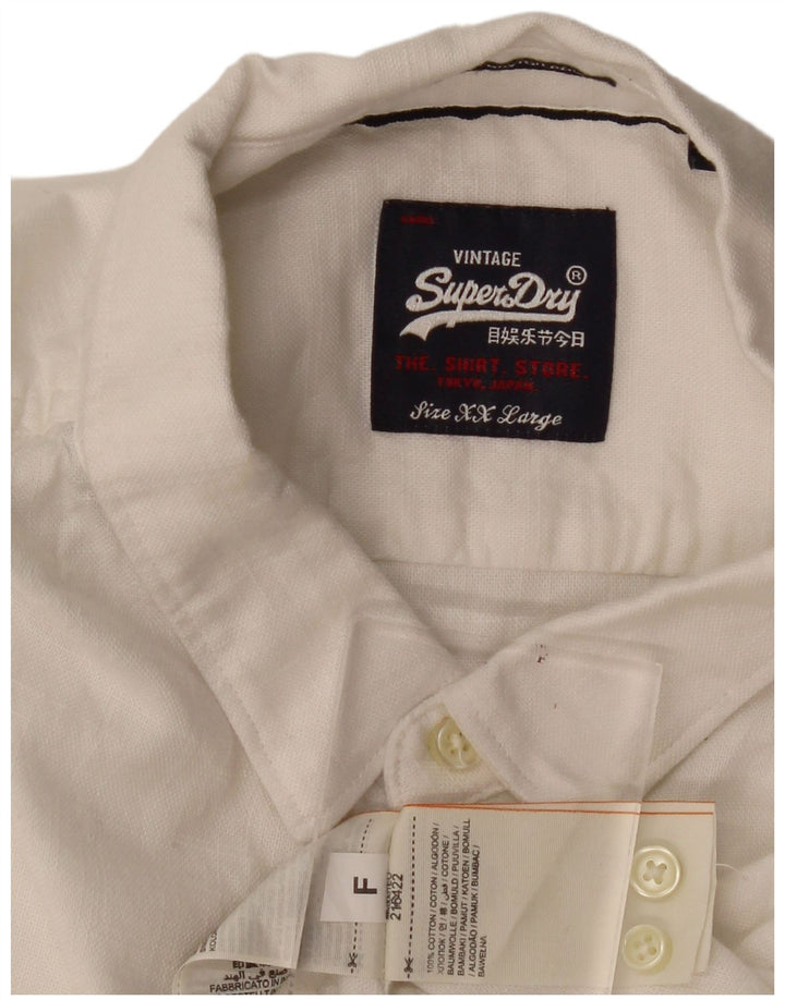 Camisa Superdry Hombre 2XL Algodón Blanco