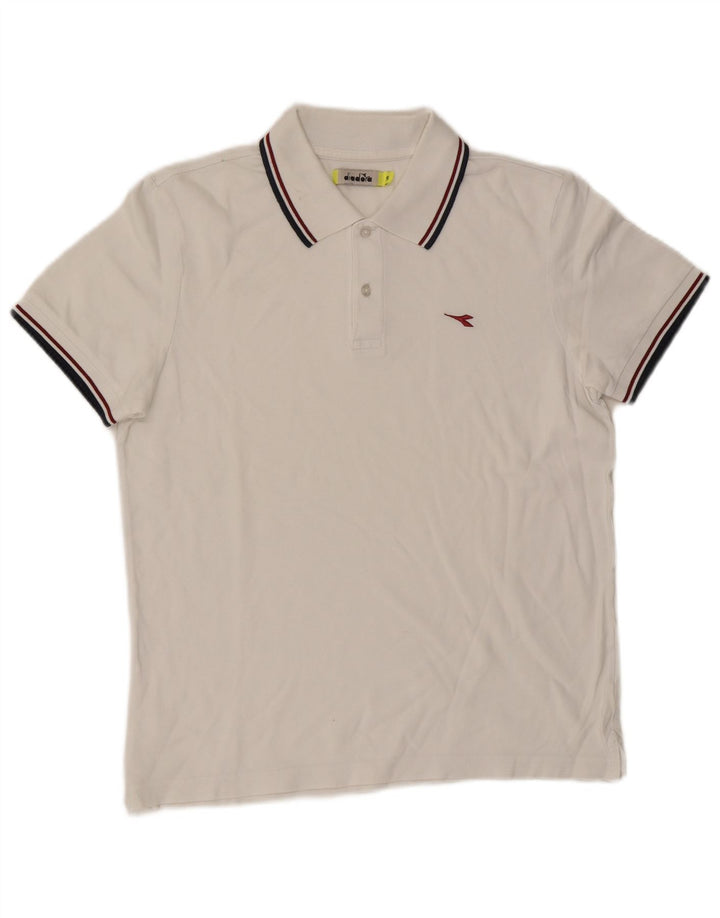 Diadora Polo Hombre Pequeño Blanco