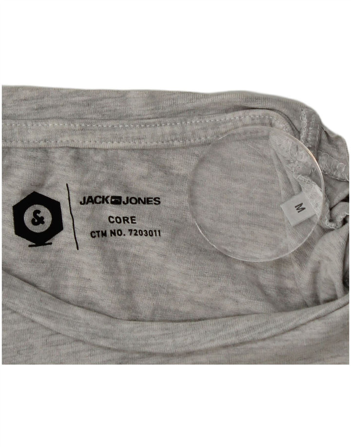 Jack & Jones Hombre Camiseta Gráfica Top Algodón Gris Medio