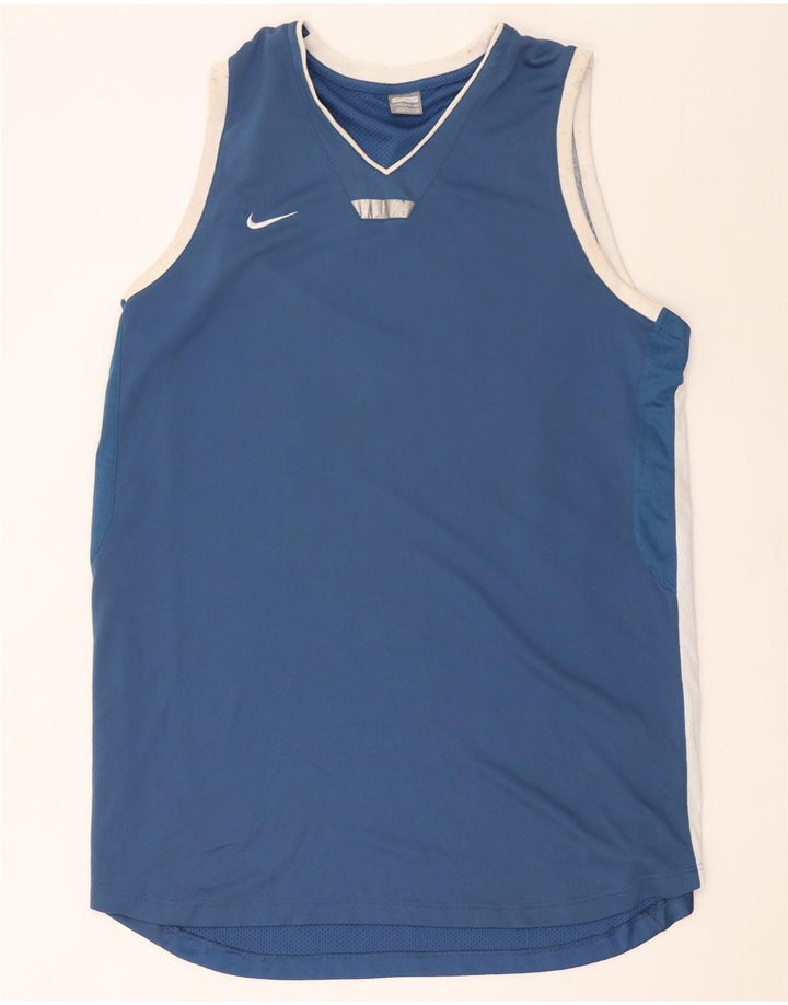 Nike - Camiseta sin mangas alta para hombre, talla 3XL, color azul, poliéster