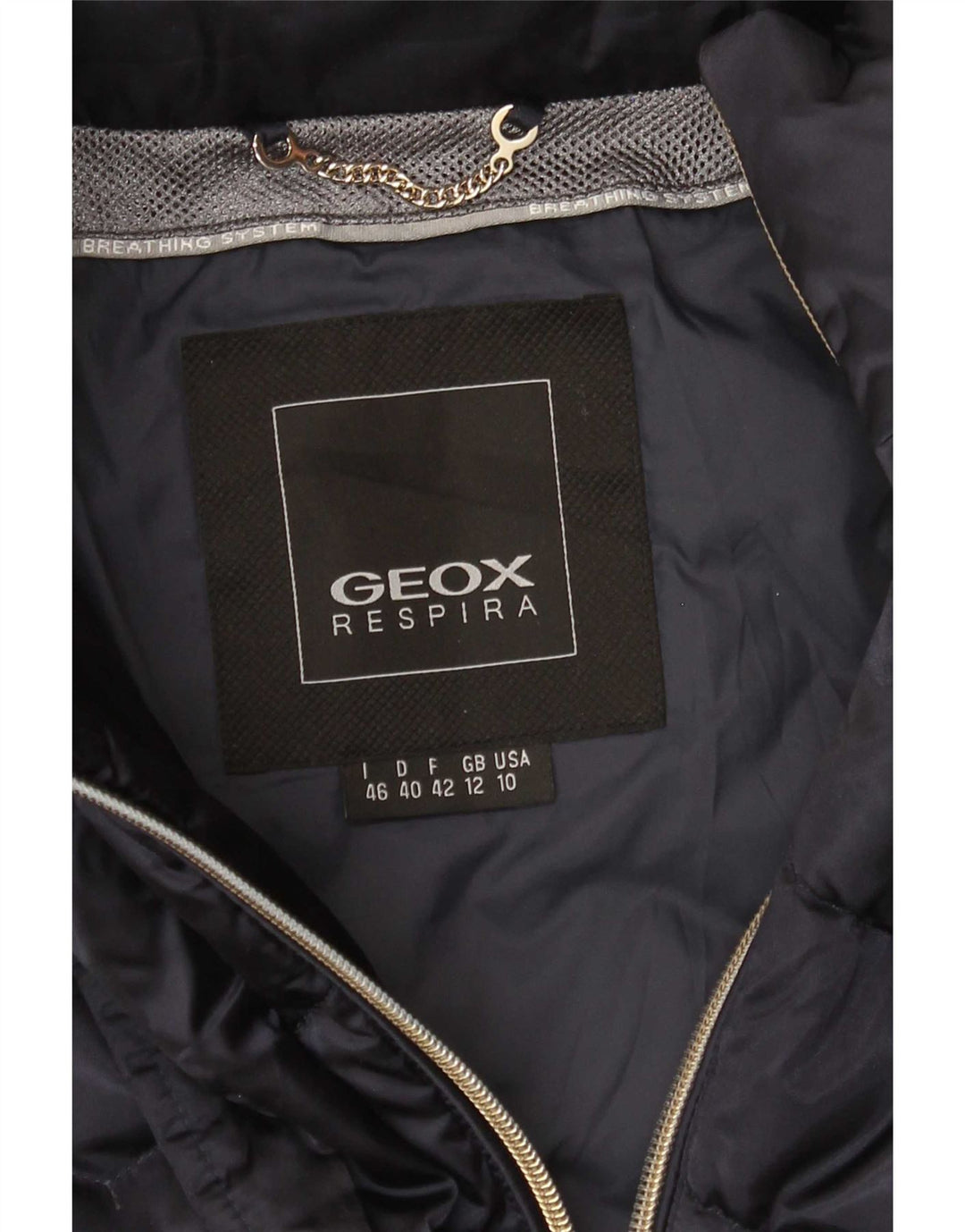 Geox Mujer Respira Abrigo Acolchado UK 12 Medium Azul Marino