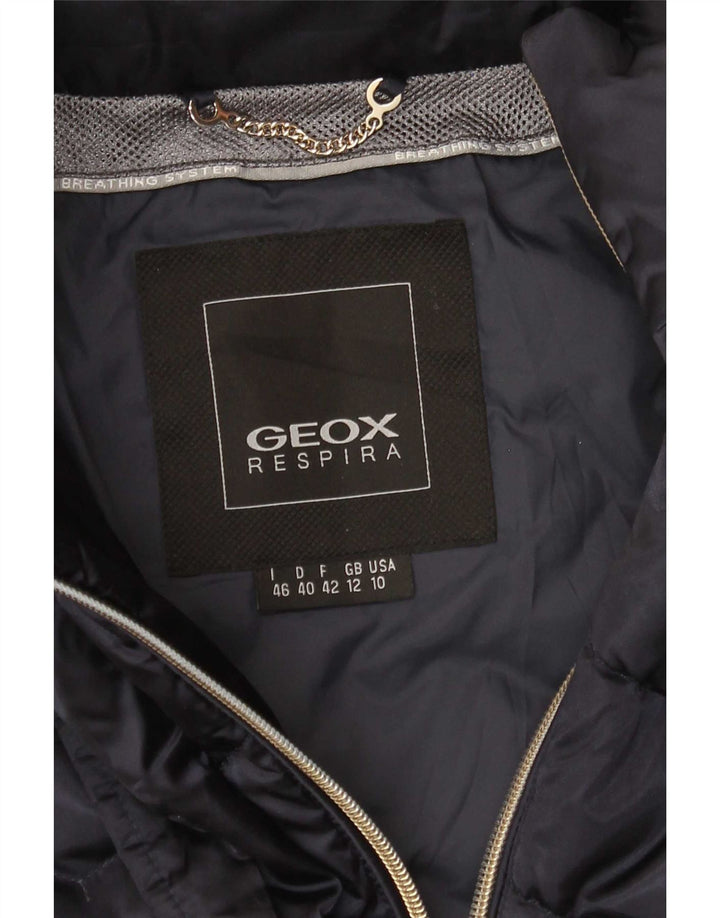 Geox Mujer Respira Abrigo Acolchado UK 12 Medium Azul Marino