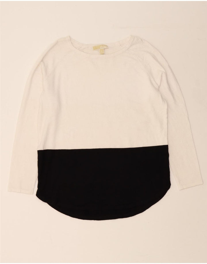 MICHAEL KORS Womens Boat Neck Jumper Sweater UIK 10 Small White Vintage Michael Kors and Second-Hand Michael Kors from Messina Hembry 