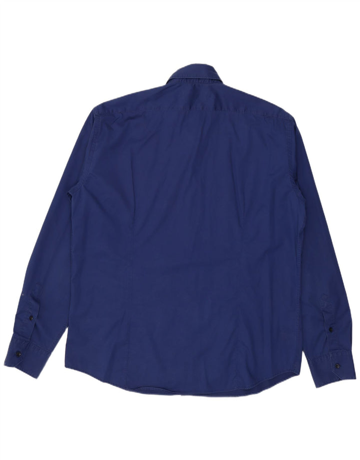 Camisa Trussardi Hombre Talla 43 17 XL Azul Algodón