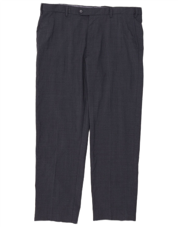 Marks & Spencer Pantalón de traje regular recto para hombre W40 L31 Azul marino