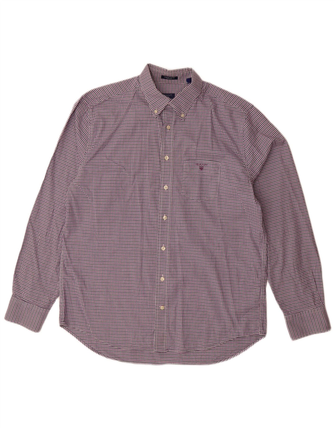 Gant Camisa Regular Fit XL De Algodón A Cuadros Morado Hombre