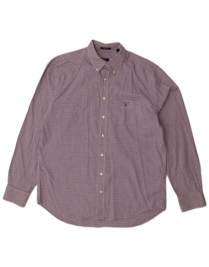 Gant Camisa Regular Fit XL De Algodón A Cuadros Morado Hombre