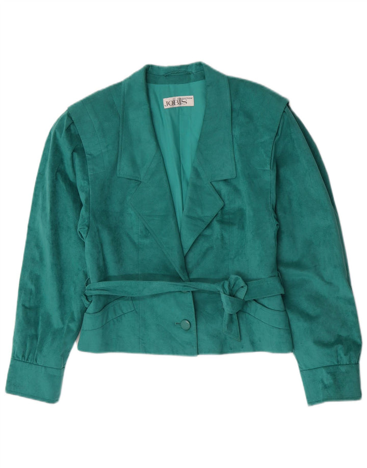 Jobis Chaqueta Blazer de 2 Botones para Mujer UK 10 Small Verde Poliéster