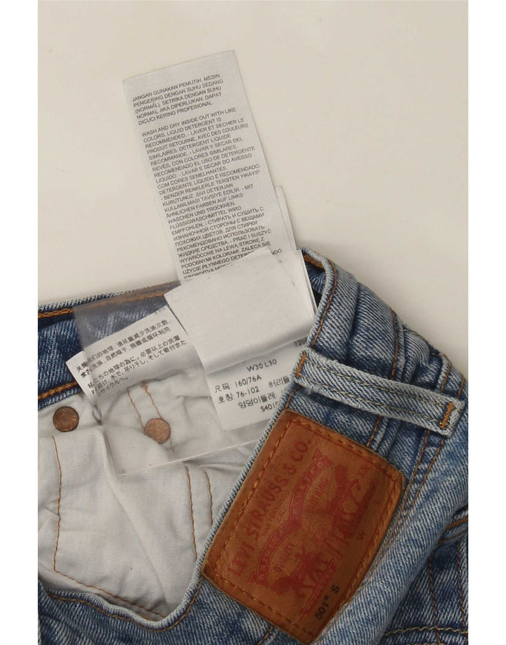 Levi's Mujer 501 Vaqueros Rectos Desgastados W30 L30 Algodón Azul