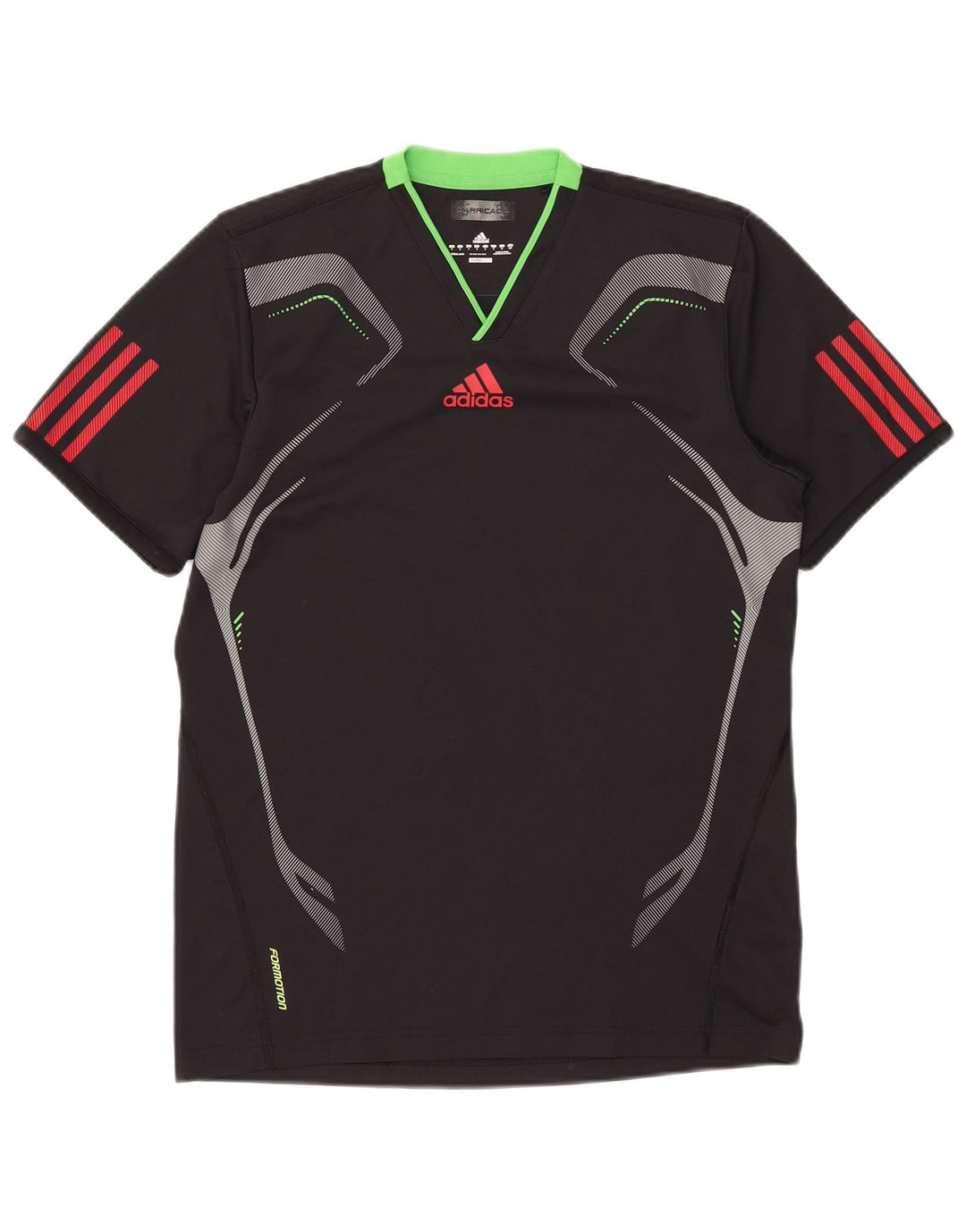 Adidas Mens Climacool Camiseta Top Pequeño Negro Colorblock