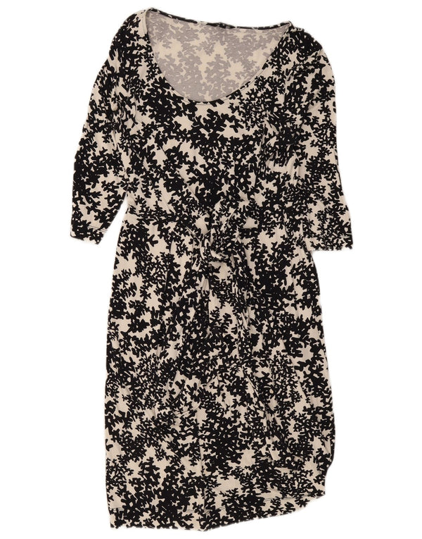 Hobbs Vestido básico de manga 3/4 para mujer, talla 40, talla pequeña, viscosa floral negra