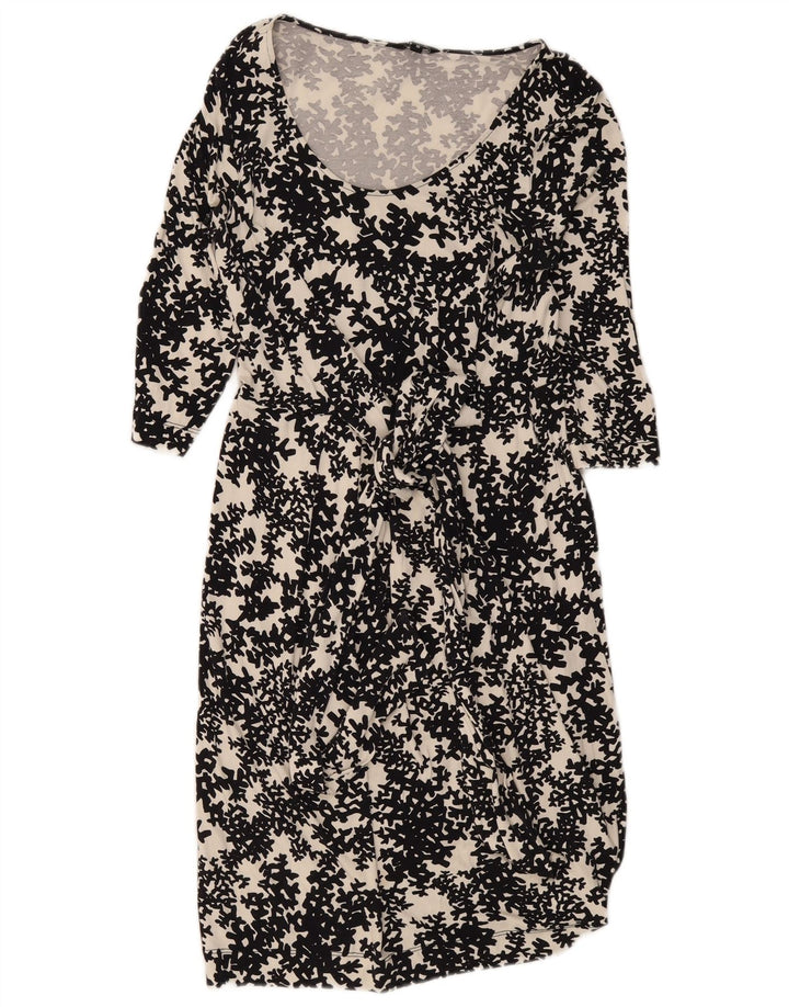Hobbs Vestido básico de manga 3/4 para mujer, talla 40, talla pequeña, viscosa floral negra