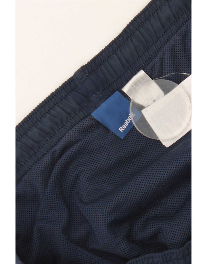 Reebok - Pantalones cortos deportivos para hombre, talla grande, poliéster, color azul marino