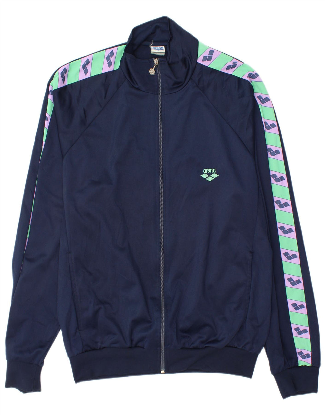 Arena Chaqueta de chándal con gráfico para hombre, talla grande, color azul marino