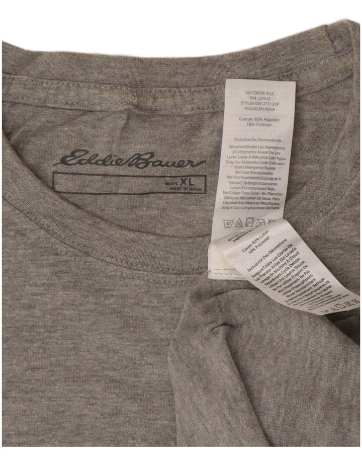 EDDIE BAUER Camiseta gráfica para hombre Top XL Algodón gris
