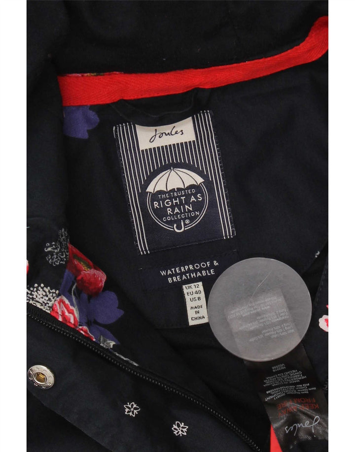 Chubasquero con capucha para mujer Joules UK 40 Mediano Azul marino Poliéster floral