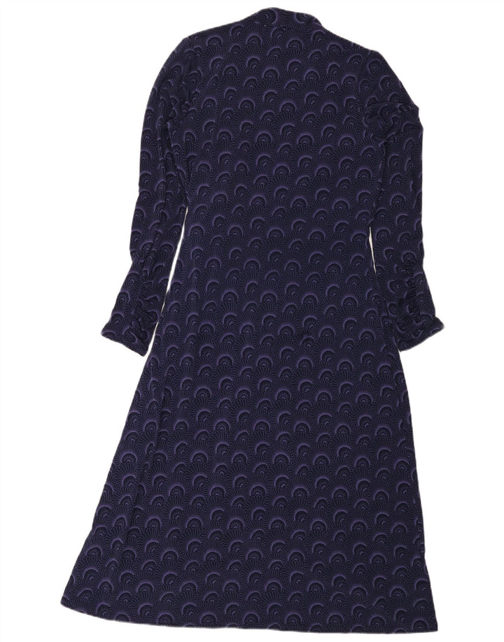 Laura Ashley Vestido cruzado con estampado abstracto para mujer, talla M, color morado