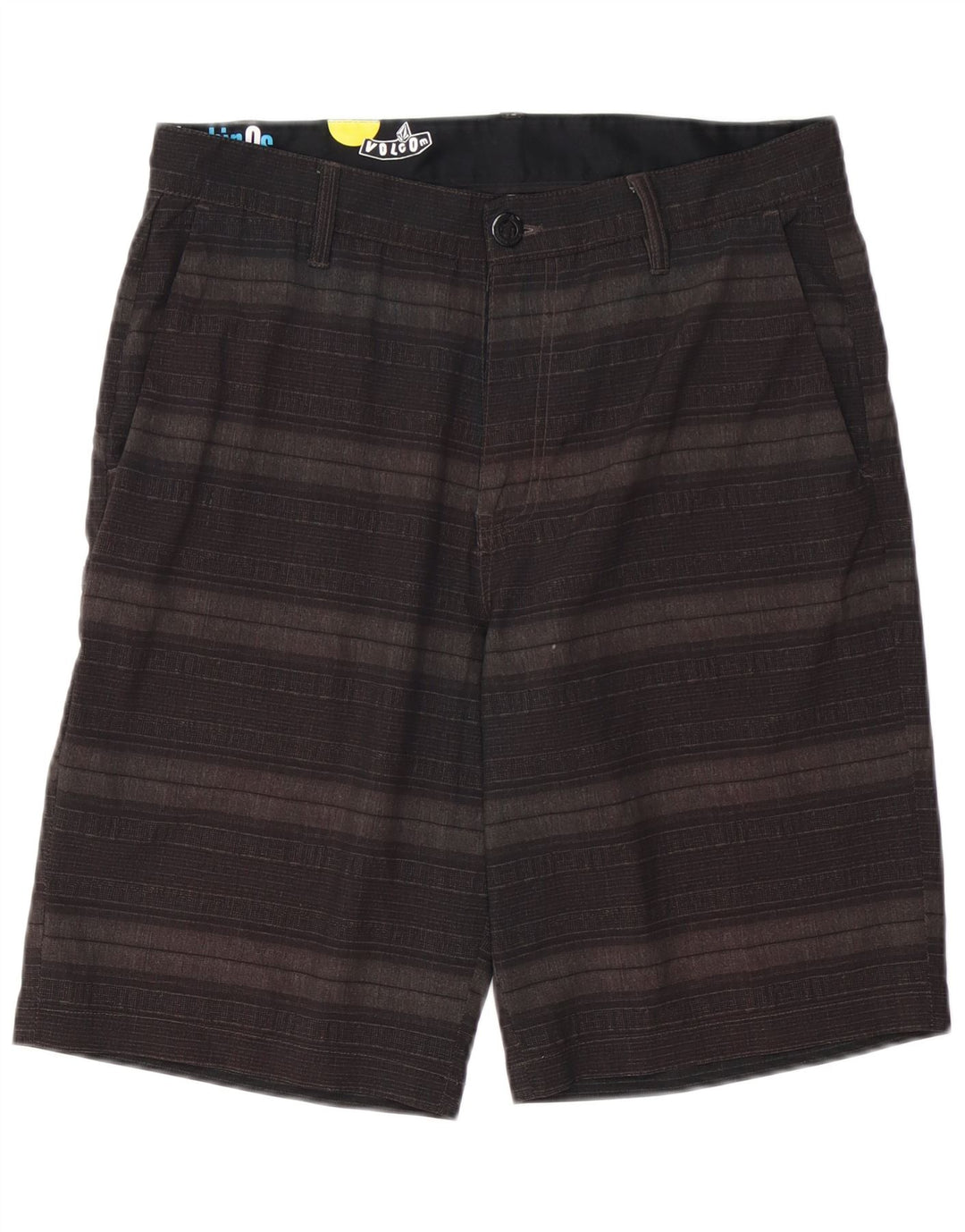 VOLCOM Pantalones cortos cargo para hombre W32 Poliéster a rayas grises grandes