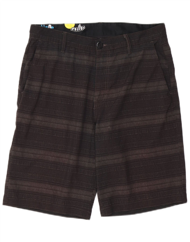 VOLCOM Pantalones cortos cargo para hombre W32 Poliéster a rayas grises grandes