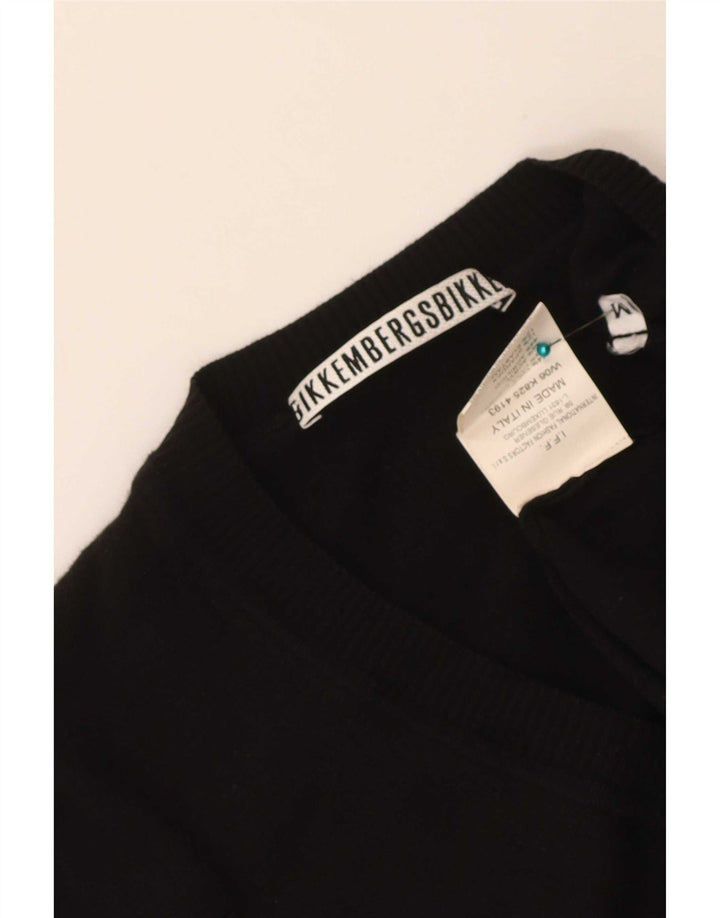 Bikkembergs Jersey con cuello en V para mujer UK 44 Lana virgen negra mediana