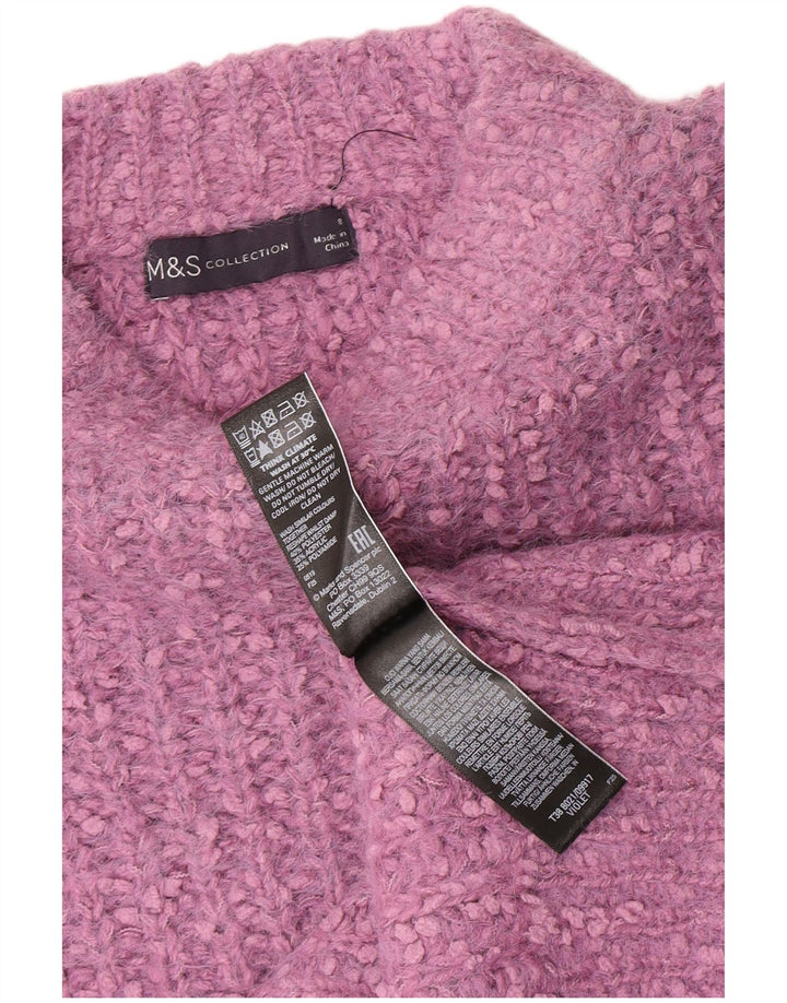 Marks & Spencer Jersey con Cuello Barco para Mujer UK 8 Small Poliéster Morado