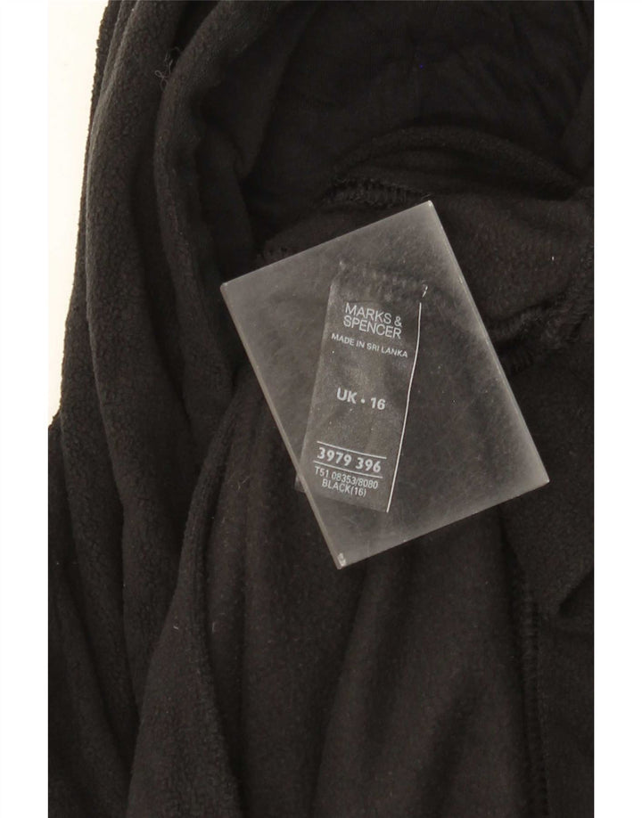 Marks & Spencer Jersey de forro polar con capucha para mujer UK 46 Grande Poliéster negro
