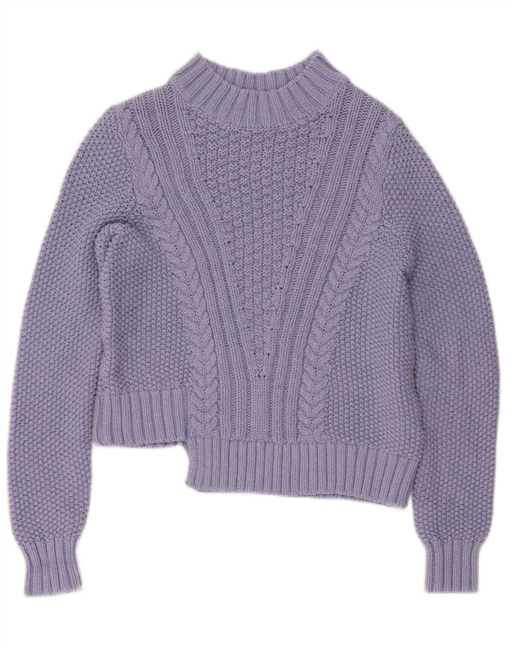 Marks & Spencer Suéter con Cuello Alto para Mujer UK 10 Small Púrpura