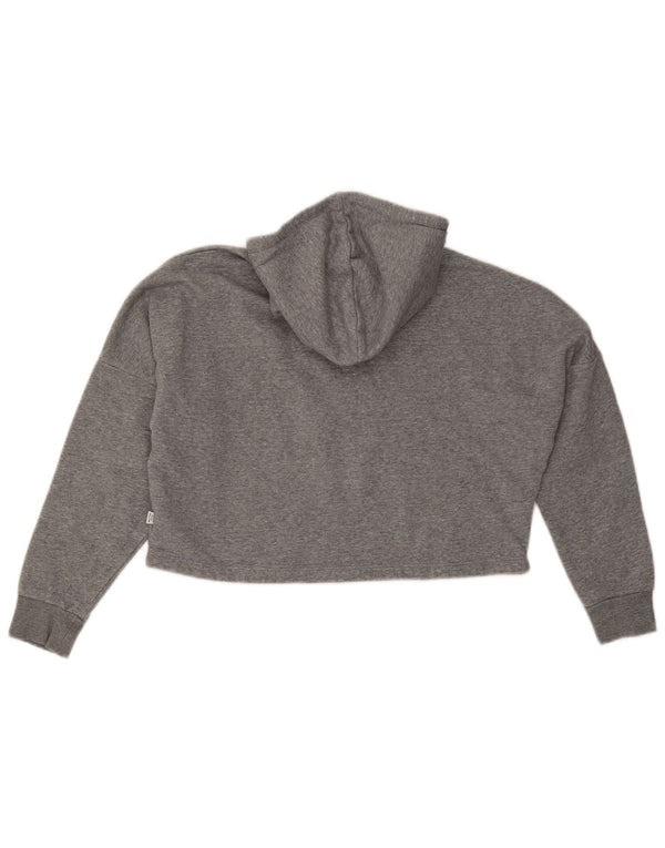 Puma - Sudadera con capucha para niña, diseño gráfico, 11-12 años, algodón gris