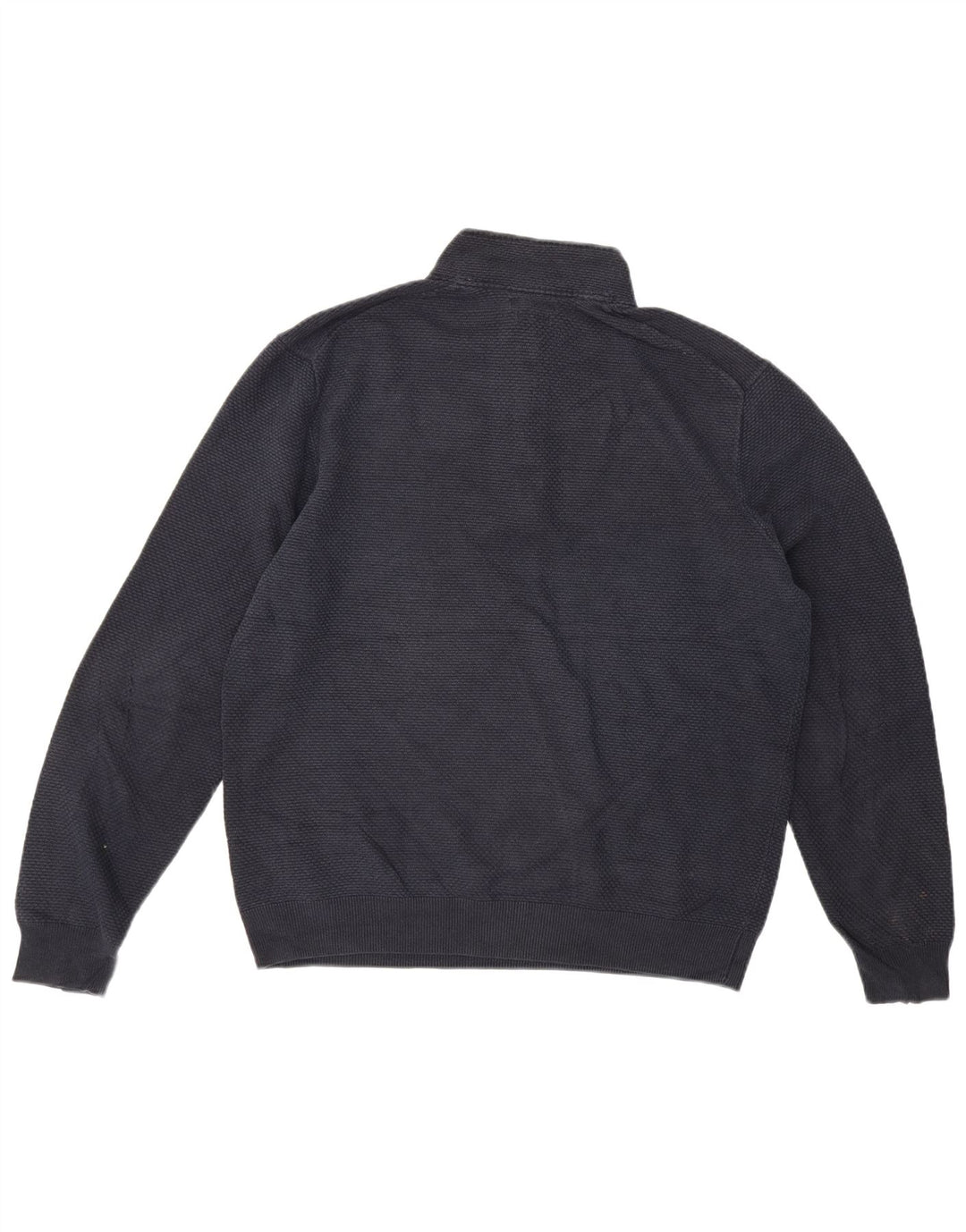 Massimo Dutti Jersey Hombre con Cuello Botonado 2XL Azul Marino Algodón