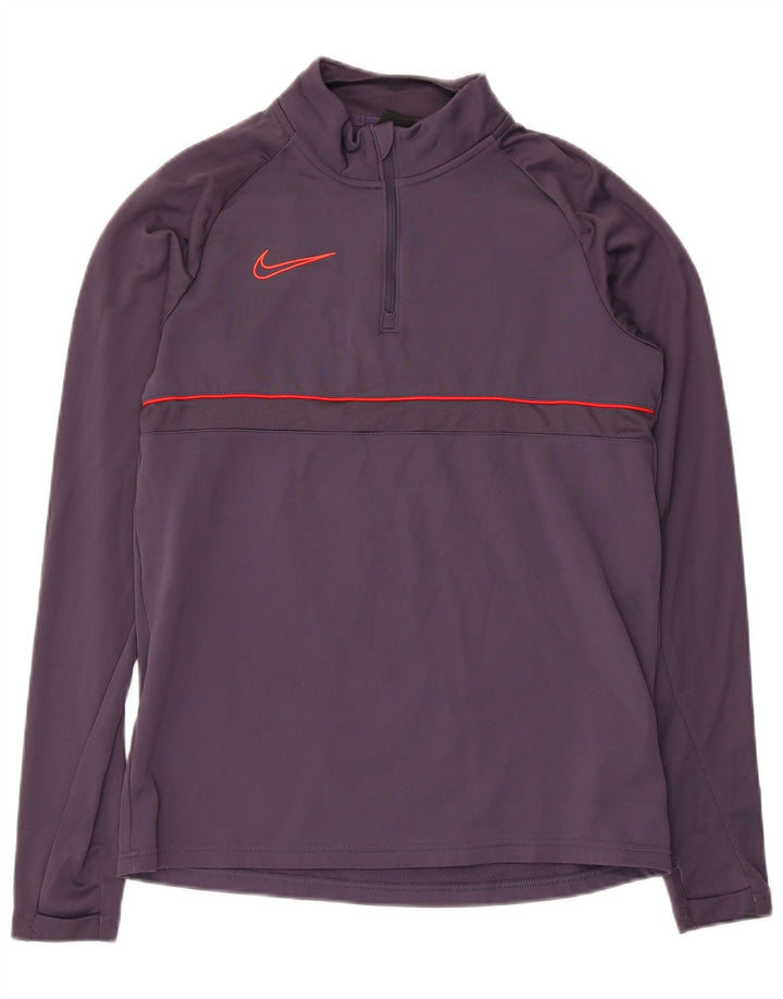 Nike Dri Fit - Chándal con cremallera y cuello para hombre, poliéster, color morado