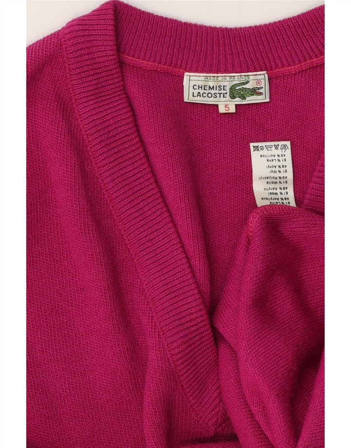 LACOSTE Jersey con cuello en V para hombre Talla 5 Grande Lana rosa