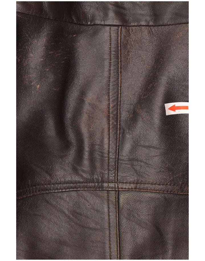 Vintage chaqueta de cuero para hombre Reino Unido 44 2XL cuero negro