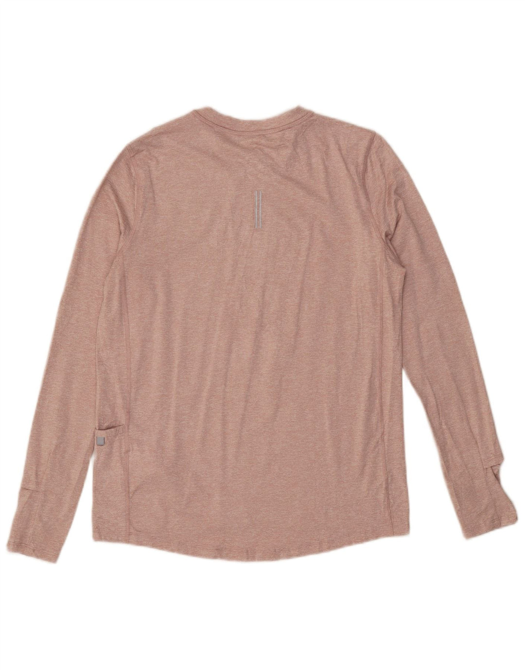 Nike - Camiseta de running para mujer, manga larga, talla 40, poliéster moteado rosa pequeño