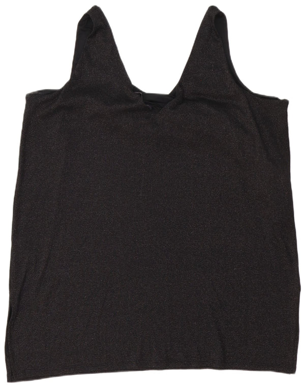 Marks & Spencer Vestido túnica sin mangas para mujer UK 24 4XL Poliéster negro