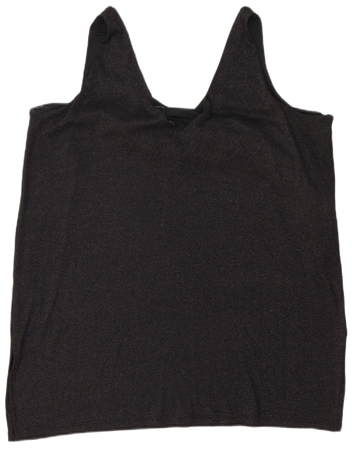 Marks & Spencer Vestido túnica sin mangas para mujer UK 24 4XL Poliéster negro