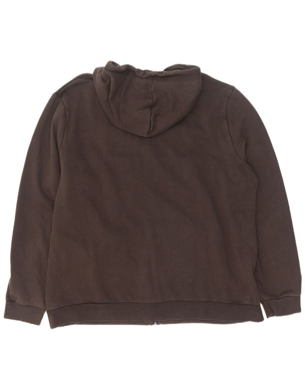 Puma Sudadera con capucha y cremallera gráfica para hombre, talla 2XL, algodón negro con bloques de color