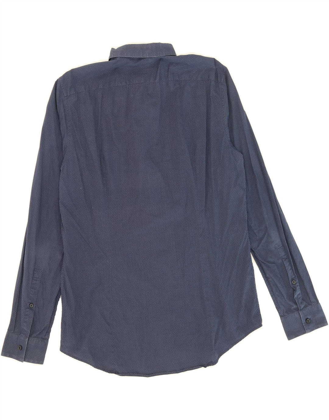MICHAEL KORS Mens Slim Fit Shirt Medium Navy Blue Spotted Cotton Vintage Michael Kors and Second-Hand Michael Kors from Messina Hembry 