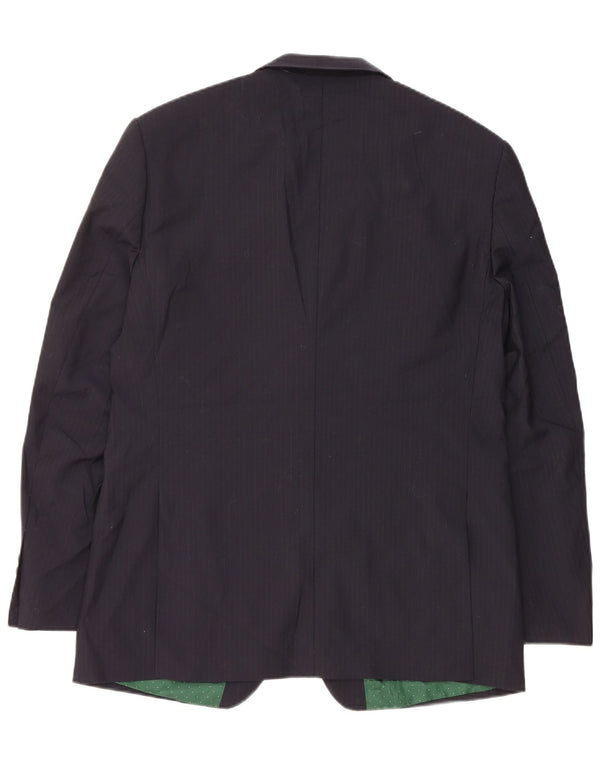 French Connection Chaqueta tipo blazer de 2 botones para hombre UK 42 XL Azul marino a rayas diplomáticas