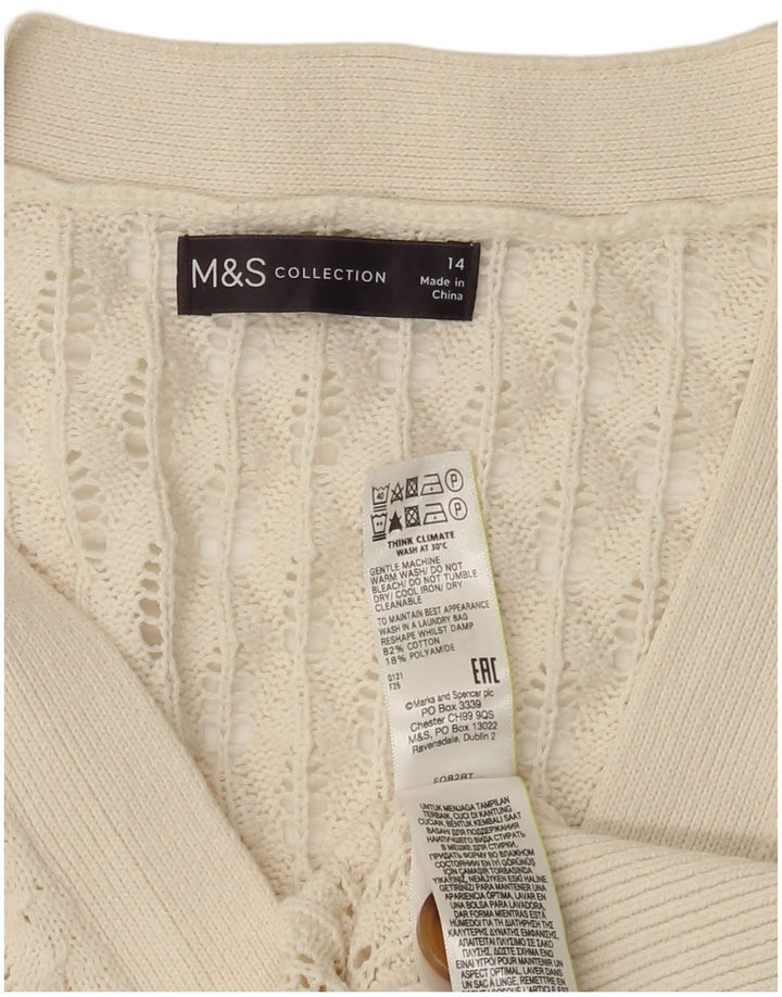 Marks & Spencer - Cárdigan para mujer, talla 40, talla grande, algodón blanco