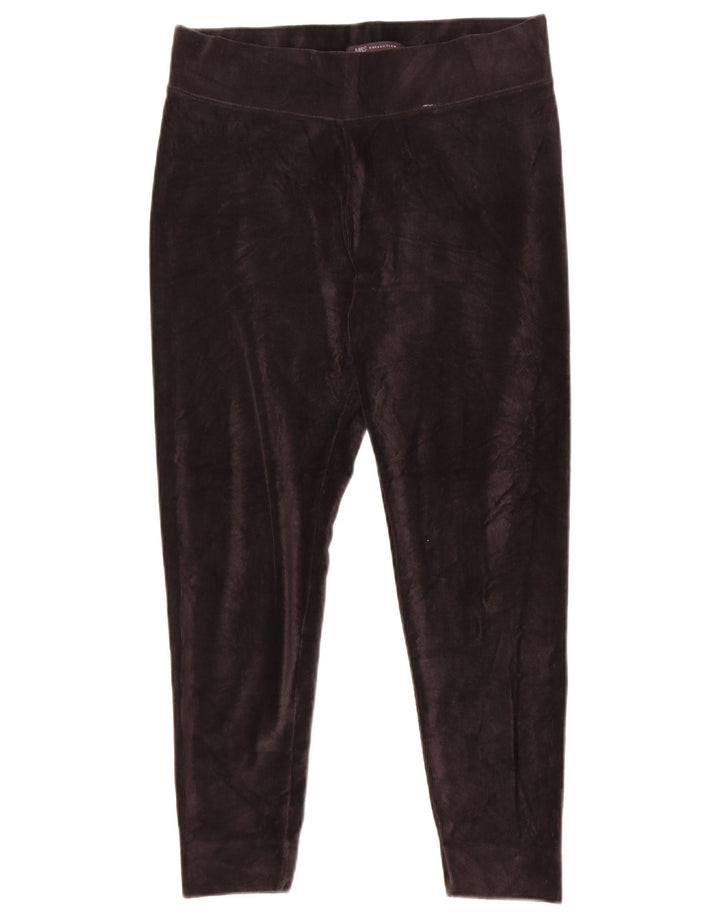 Marks & Spencer Leggings cortos de terciopelo para mujer UK 40 Mediano Negro Poliéster