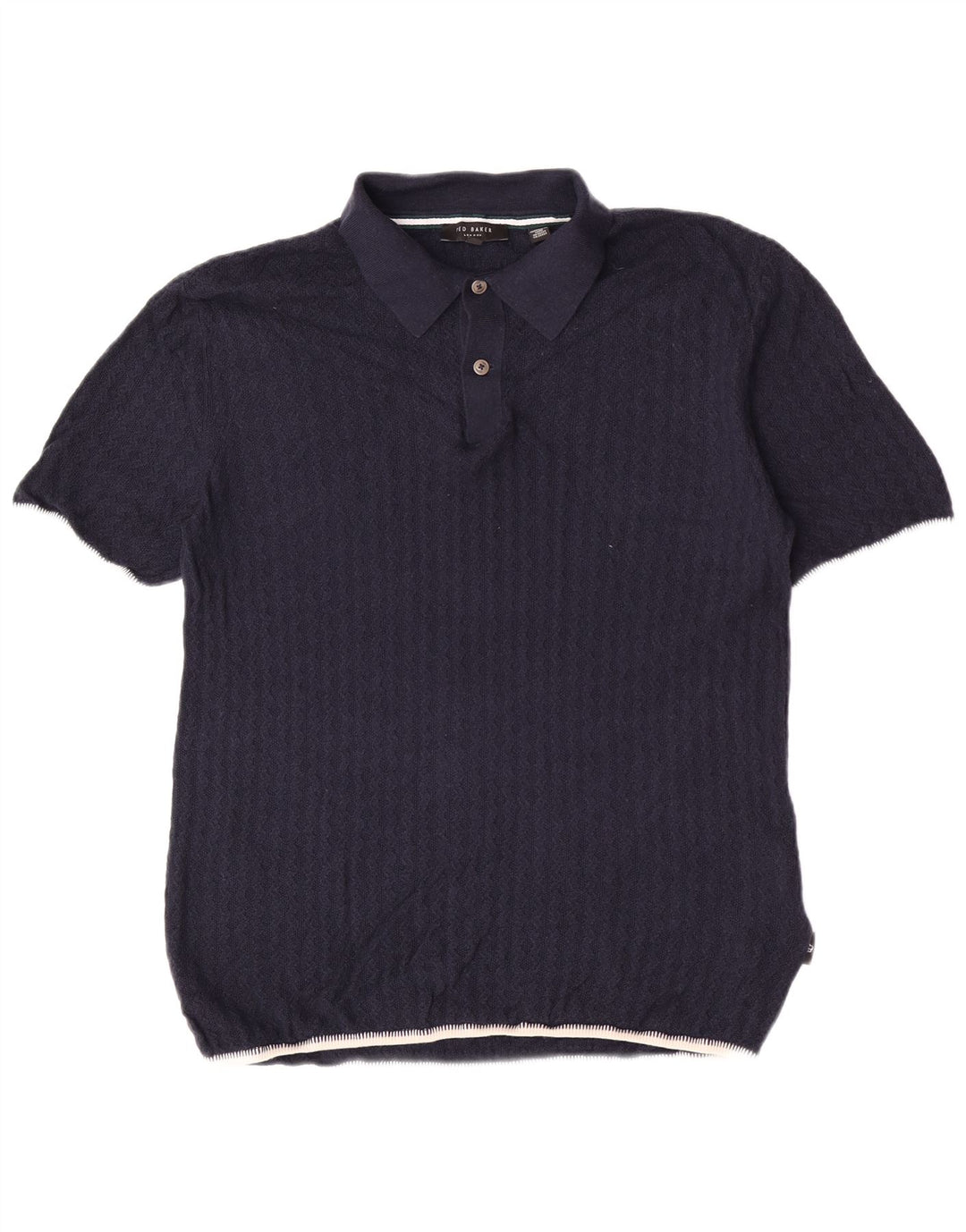 Ted Baker - Jersey para hombre con cuello polo, talla 3, mediano, azul marino
