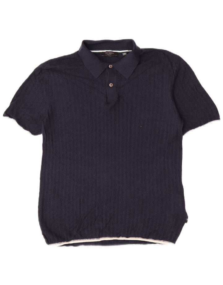 Ted Baker - Jersey para hombre con cuello polo, talla 3, mediano, azul marino