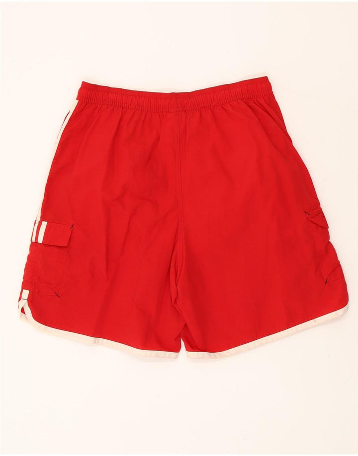 Adidas - Pantalones cortos deportivos para hombre, talla grande, poliéster rojo