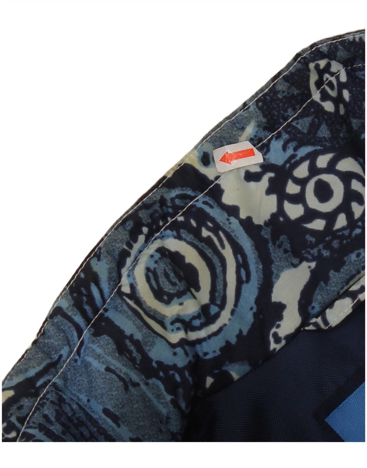 JINGLERS Mens Abstract Pattern Anorak Jacket UK 38 Medium Blue Nylon