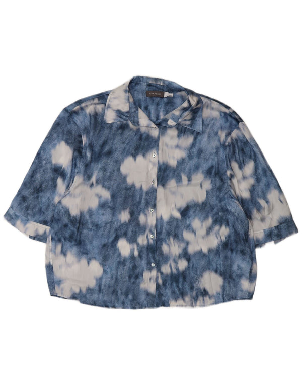 MINT VELVET Camisa extragrande de manga corta para mujer UK 46 Large Blue Tie Dye