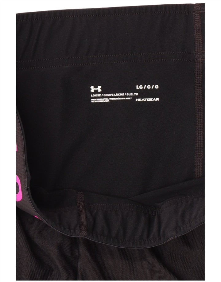 UNDER ARMOUR Pantalones cortos deportivos Heat Gear para mujer Reino Unido 40 Grande Negro Colorblock