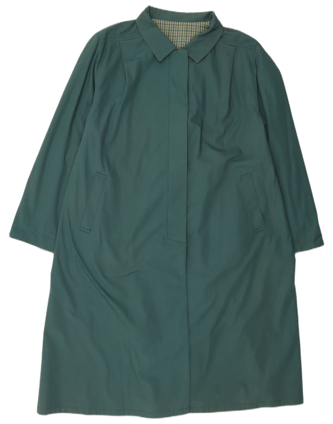 Abrigo Vintage Mujer IT 55 2XL Poliéster Verde